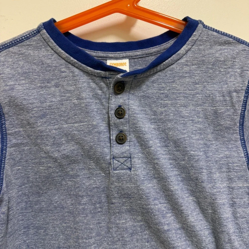 Gymboree Boys‎ Heather Blue Long Sleeve Henley Shirt Size 7 Shipmates